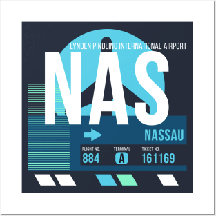 Nassau (NAS) Airport // Sunset Baggage Tag Posters and Art